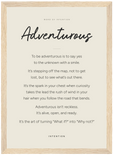 Adventurous Word of Intention Framed print 21x29.7 cm / 8x12" Wood frame Linen paper