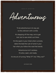 Adventurous Word of Intention Framed print 30x40 cm / 12x16″ Dark wood frame Carbon paper