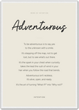 Adventurous Word of Intention Framed print A2 (42 x 59.4 cm) White frame Linen paper