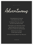 Adventurous Word of Intention Framed print 50x70 cm / 20x28″ White frame Carbon paper