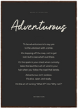 Adventurous Word of Intention Framed print A1 (59.4 x 84.1 cm) Dark wood frame Carbon paper