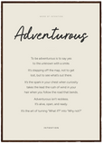Adventurous Word of Intention Framed print A1 (59.4 x 84.1 cm) Dark wood frame Linen paper
