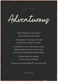 Adventurous Word of Intention Framed print 70x100 cm / 28x40″ Dark wood frame Carbon paper