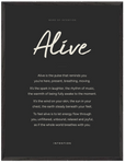 Alive Word of Intention Framed print 60x80 cm / 24x32″ Black frame Carbon paper