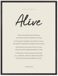 Alive Word of Intention Framed print 60x80 cm / 24x32″ Black frame Linen paper