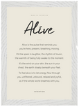 Alive Word of Intention Framed print 21x29.7 cm / 8x12" White frame Linen paper