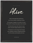 Alive Word of Intention Framed print 30x40 cm / 12x16″ Black frame Carbon paper