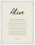 Alive Word of Intention Framed print 30x40 cm / 12x16″ White frame Linen paper