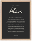 Alive Word of Intention Framed print 30x40 cm / 12x16″ Wood frame Carbon paper