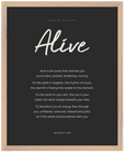 Alive Word of Intention Framed print 40x50 cm / 16x20″ Wood frame Carbon paper