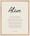 Alive Word of Intention Framed print 40x50 cm / 16x20″ Wood frame Linen paper