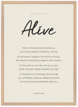 Alive Word of Intention Framed print A2 (42 x 59.4 cm) Wood frame Linen paper