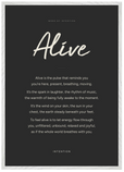 Alive Word of Intention Framed print A1 (59.4 x 84.1 cm) White frame Carbon paper
