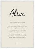 Alive Word of Intention Framed print A1 (59.4 x 84.1 cm) White frame Linen paper