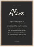 Alive Word of Intention Framed print A1 (59.4 x 84.1 cm) Wood frame Carbon paper
