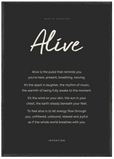 Alive Word of Intention Framed print 70x100 cm / 28x40″ Black frame Carbon paper