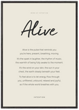 Alive Word of Intention Framed print 70x100 cm / 28x40″ Black frame Linen paper