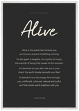 Alive Word of Intention Framed print 70x100 cm / 28x40″ White frame Carbon paper