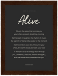 Alive Word of Intention Framed print 13x18 cm / 5x7″ Dark wood frame Carbon paper