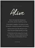 Alive Word of Intention Framed print 21x29.7 cm / 8x12" Black frame Carbon paper