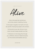 Alive Word of Intention Framed print 21x29.7 cm / 8x12" White frame Linen paper