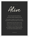 Alive Word of Intention Framed print 30x40 cm / 12x16″ White frame Carbon paper