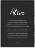 Alive Word of Intention Framed print A3 (29.7 x 42 cm) Black frame Carbon paper