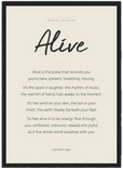 Alive Word of Intention Framed print A3 (29.7 x 42 cm) Black frame Linen paper