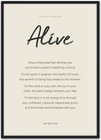 Alive Word of Intention Framed print A2 (42 x 59.4 cm) Black frame Linen paper
