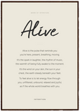 Alive Word of Intention Framed print A1 (59.4 x 84.1 cm) Dark wood frame Linen paper