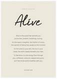 Alive Word of Intention Framed print A1 (59.4 x 84.1 cm) White frame Linen paper