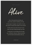 Alive Word of Intention Framed print 70x100 cm / 28x40″ White frame Carbon paper