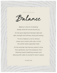 Balance Word of Intention Framed print 13x18 cm / 5x7″ White frame Linen paper
