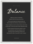 Balance Word of Intention Framed print A3 (29.7 x 42 cm) White frame Carbon paper