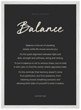 Balance Word of Intention Framed print A2 (42 x 59.4 cm) White frame Carbon paper