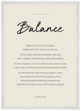 Balance Word of Intention Framed print A2 (42 x 59.4 cm) White frame Linen paper