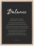 Balance Word of Intention Framed print A2 (42 x 59.4 cm) Wood frame Carbon paper