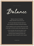 Balance Word of Intention Framed print 50x70 cm / 20x28″ Wood frame Carbon paper