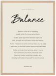 Balance Word of Intention Framed print 50x70 cm / 20x28″ Wood frame Linen paper
