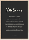 Balance Word of Intention Framed print A1 (59.4 x 84.1 cm) Wood frame Carbon paper