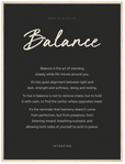 Balance Word of Intention Framed print 60x80 cm / 24x32″ Wood frame Carbon paper