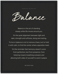 Balance Word of Intention Framed print 30x40 cm / 12x16″ Black frame Carbon paper