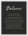 Balance Word of Intention Framed print 30x40 cm / 12x16″ White frame Carbon paper