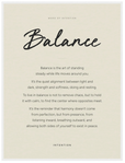 Balance Word of Intention Framed print 30x40 cm / 12x16″ White frame Linen paper