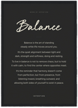 Balance Word of Intention Framed print A3 (29.7 x 42 cm) Black frame Carbon paper