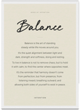Balance Word of Intention Framed print A3 (29.7 x 42 cm) White frame Linen paper