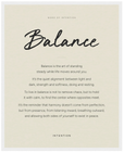 Balance Word of Intention Framed print 40x50 cm / 16x20″ White frame Linen paper