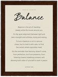 Balance Word of Intention Framed print A2 (42 x 59.4 cm) Dark wood frame Linen paper