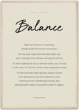 Balance Word of Intention Framed print A2 (42 x 59.4 cm) Wood frame Linen paper