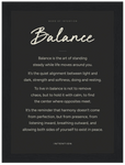 Balance Word of Intention Framed print A1 (59.4 x 84.1 cm) Black frame Carbon paper
